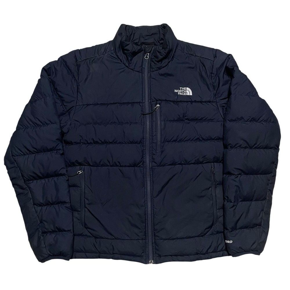 The North Face 550 Puffer Jacket Men’s M Navy Blue Goose Down Aconcagua TNF Zip